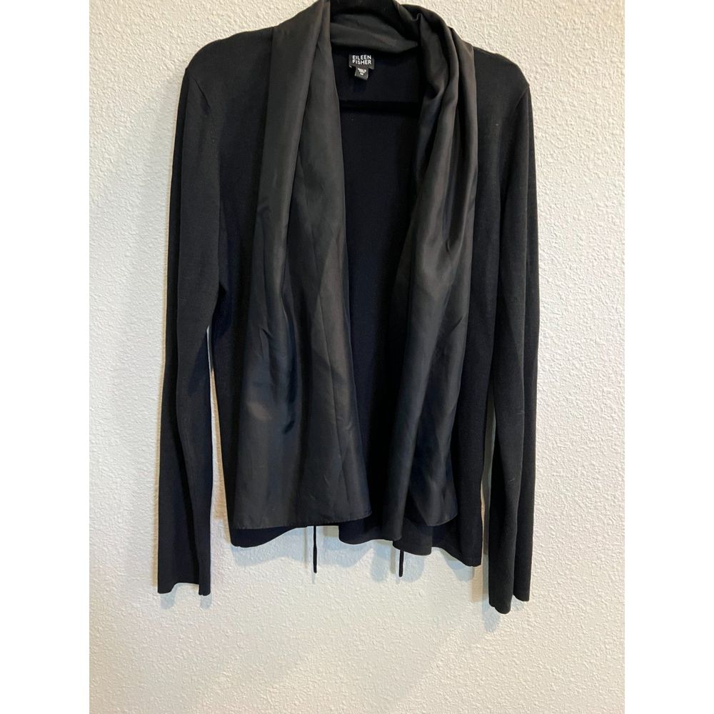 #463 Eileen Fisher Silk Open Front Cardigan Size Medium
